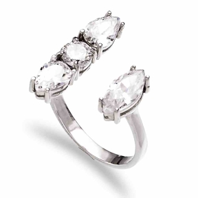 Diamond Stone Shape Adjustable Ring Turkish Handmade Wholesale 925 Sterling Silver Jewelry